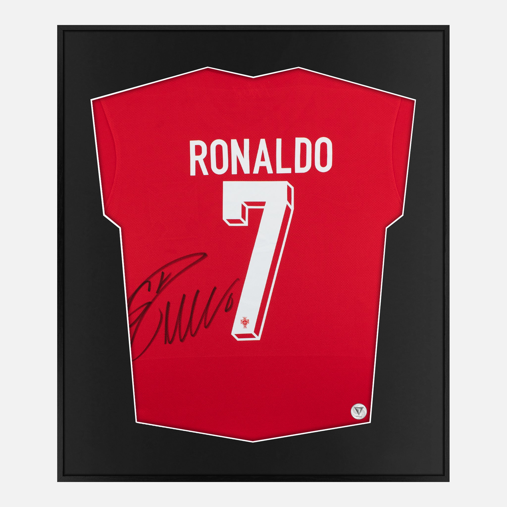 Framed Ronaldo Signed Shirt, Portugal Home [Mini] | The Vault