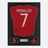 Framed Cristiano Ronaldo Signed Manchester United Shirt Home 7 [Classic]