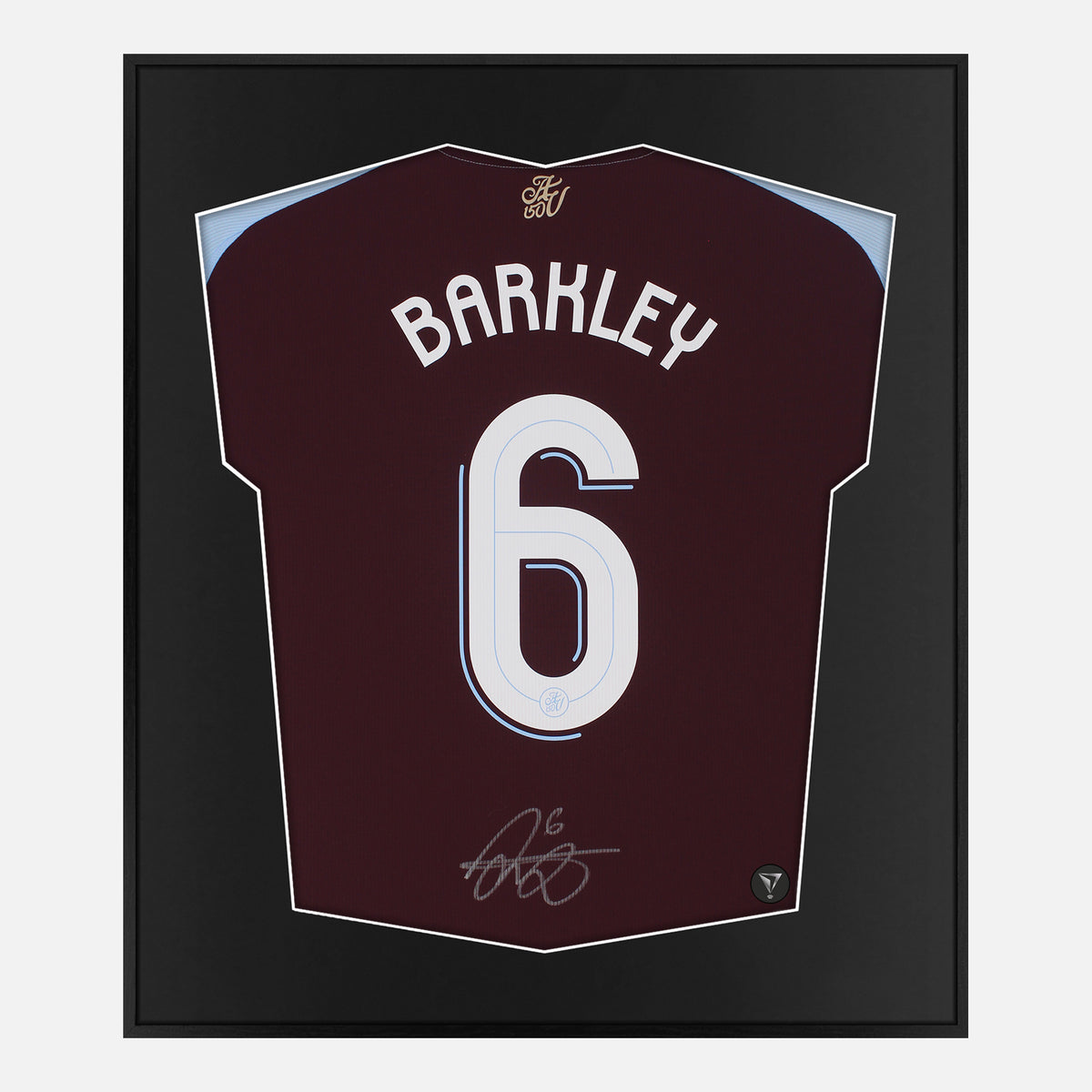 Framed Ross Barkley Signed Aston Villa Shirt UCL [Lite] — Lite framed Aston Villa shirt signed by Ross Barkley | The Vault