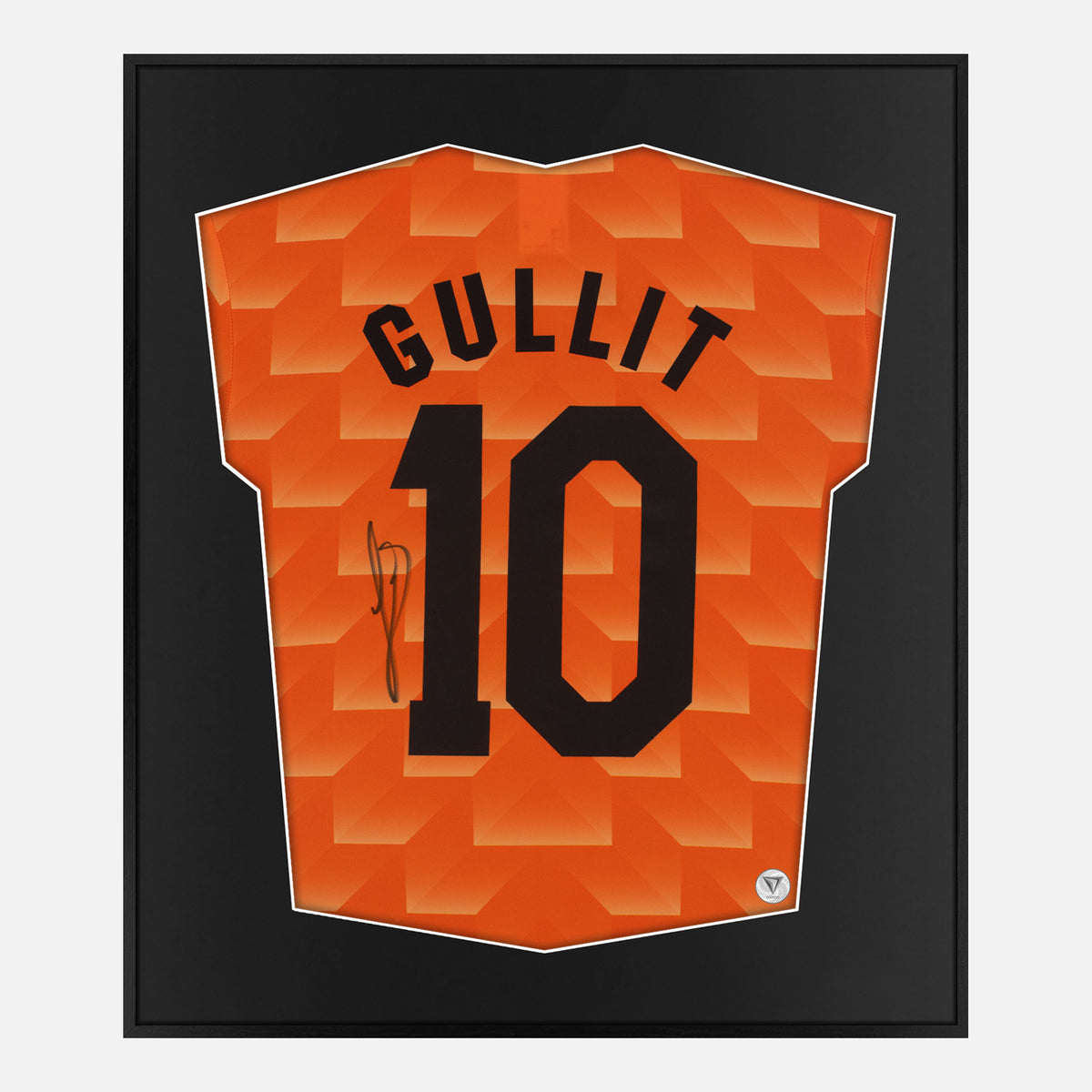 Framed Ruud Gullit Signed Shirt, Netherlands 1988 Euro Winners [Lite] — Authentic signature with NFC and COA | The Vault