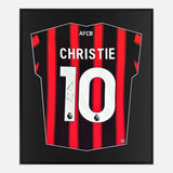 Framed Christie Signed AFC Bournemouth Shirt, Home [Mini]