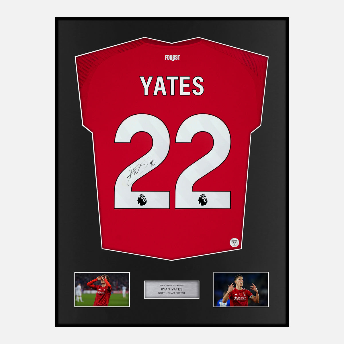Framed Ryan Yates Signed Nottingham Forest Shirt 2024-25 Home [Classic] — Verified autograph with NFC and certificate | The Vault