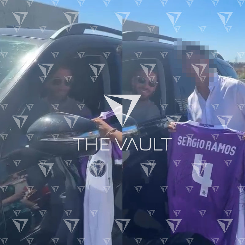Framed Sergio Ramos Signed Real Madrid Shirt 2016-17 Away [Classic]