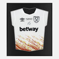 Framed Benrahma Signed Shirt, Third away, West Ham European Final [Lite]