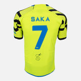 Framed Bukayo Saka Signed Arsenal Shirt 2023-24 Away [Modern]