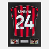 Framed Antoine Semenyo Signed Bournemouth Shirt Home 2023-24 [Classic]