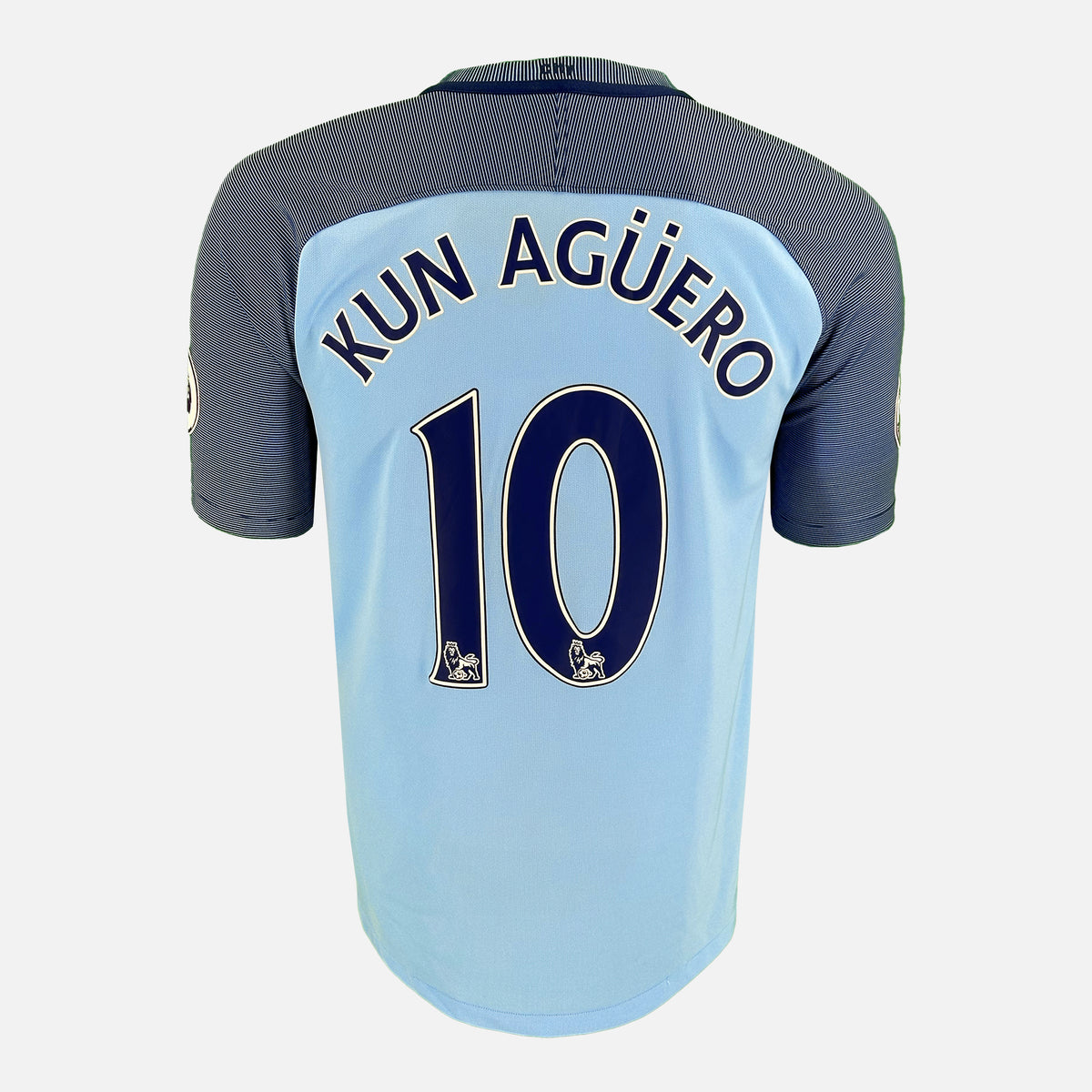 2016-17 Manchester City Home Shirt Aguero 10 [Excellent] L — Verified official Manchester City shirt, condition graded | The Vault