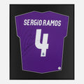 Framed Sergio Ramos Signed Real Madrid Shirt, Purple Final [Lite]