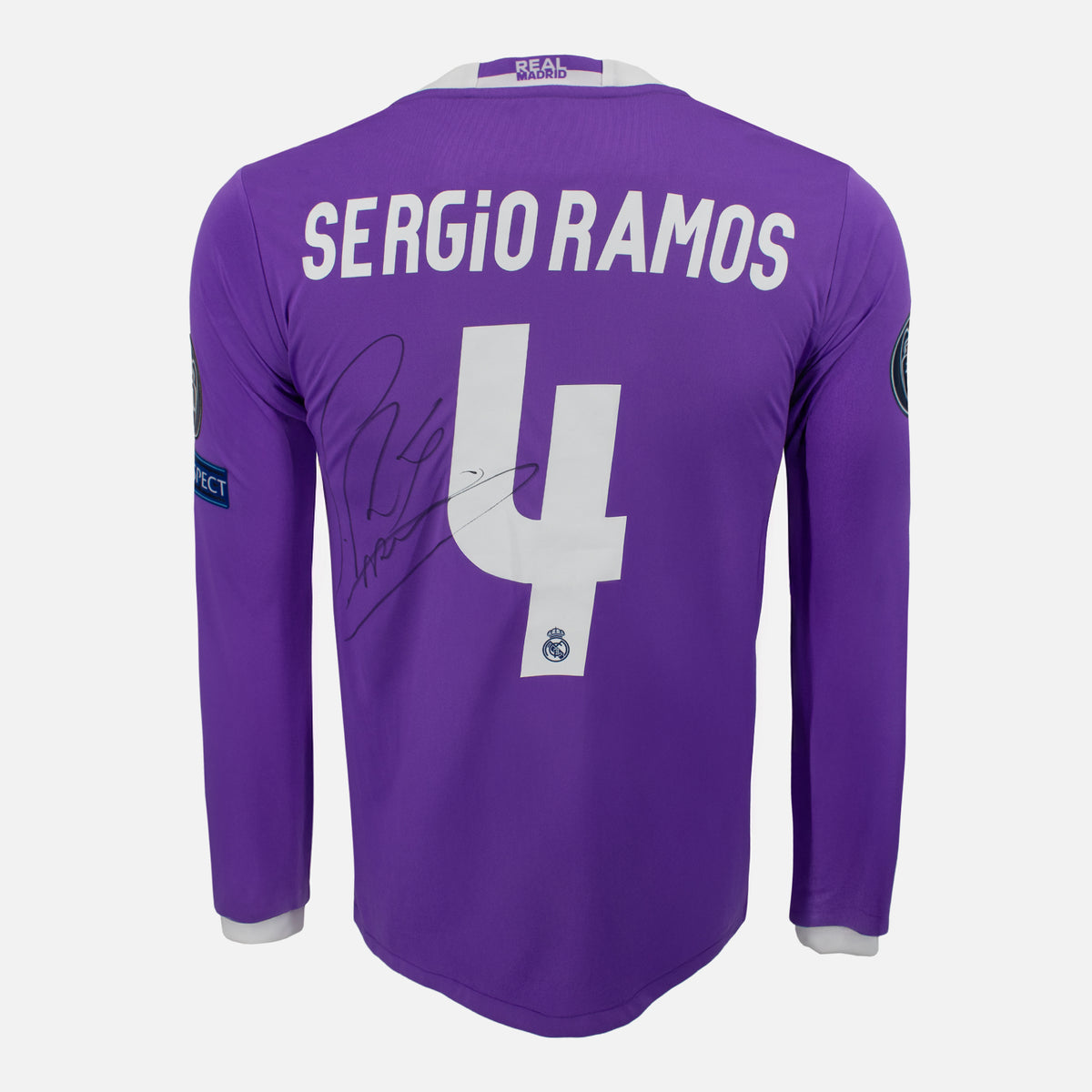 Sergio Ramos Signed Real Madrid Shirt 2016-17 Away [4] — Real Madrid signed shirt from the 2016 to 2017 season | The Vault