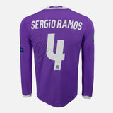 Framed Sergio Ramos Signed Real Madrid Shirt 2016-17 Away [Classic]