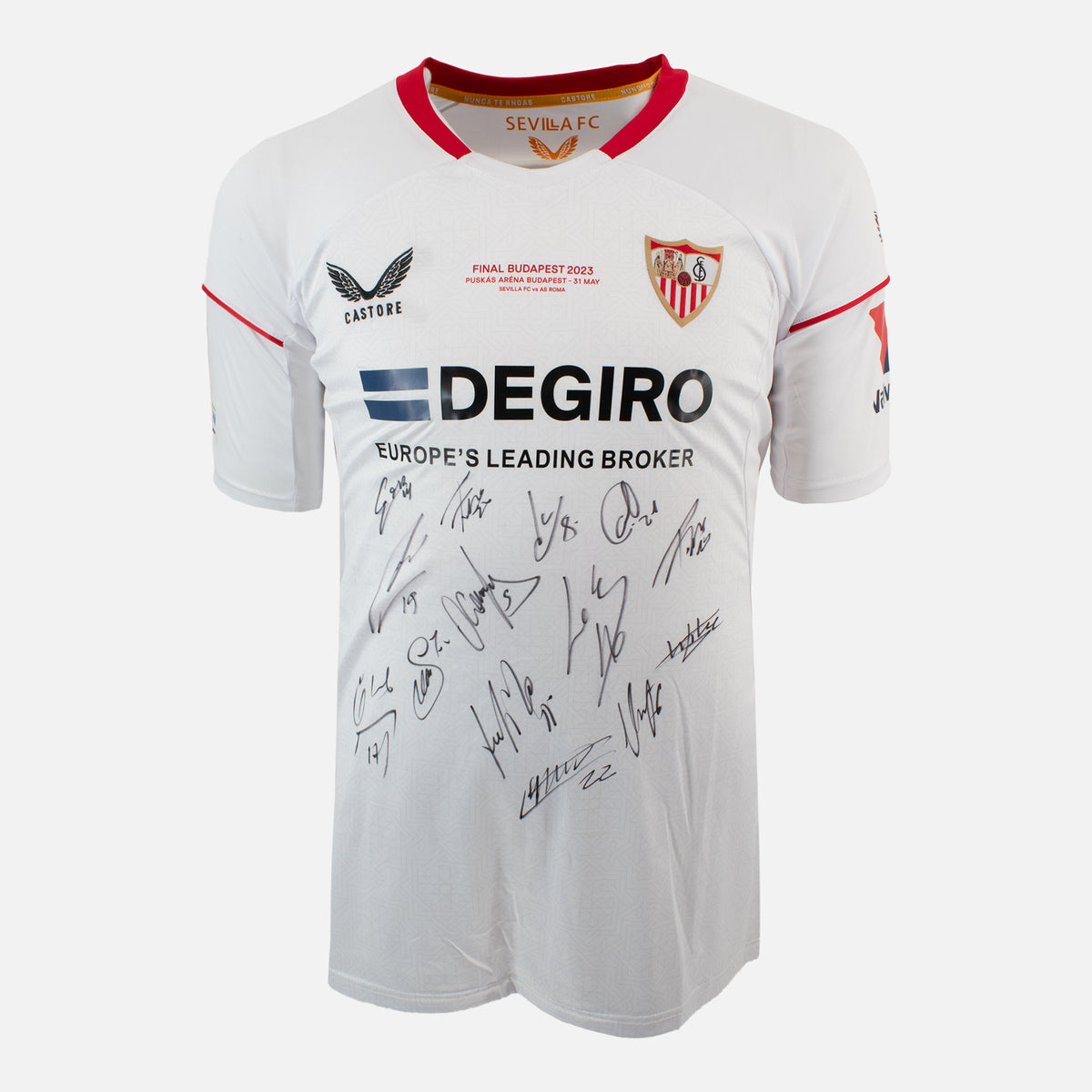 Squad Signed Sevilla Shirt 2023 Europa League Winners [14 Autographs] — Sevilla signed shirt from the 2022 to 2023 season | The Vault