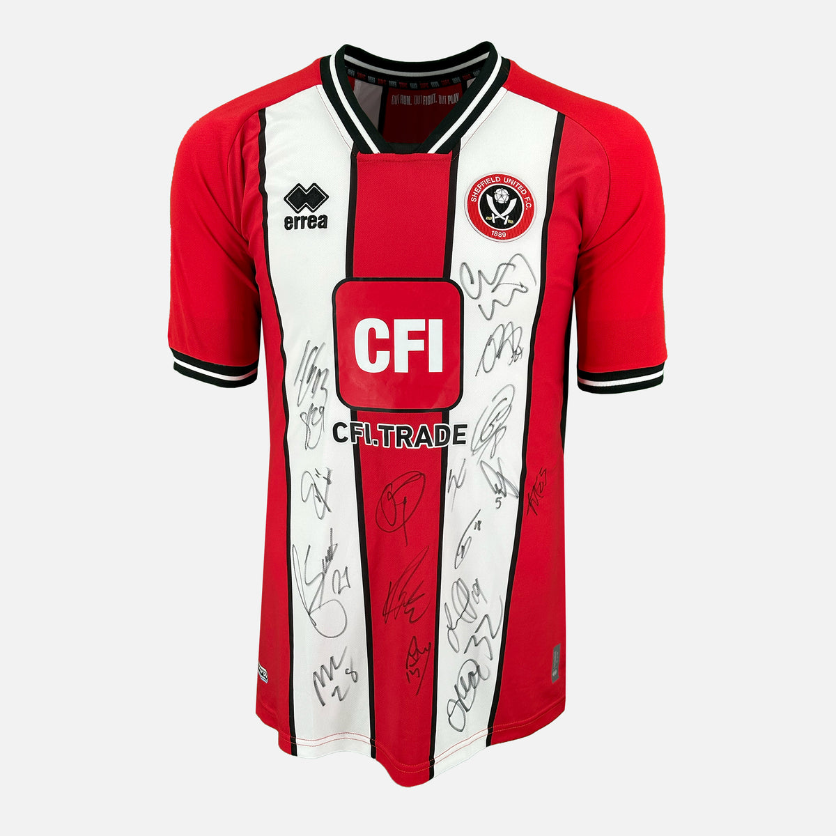 Squad Signed Sheffield United Shirt 2023-24 Home [17 Autographs] — Sheffield United signed shirt from the 2023 to 2024 season | The Vault