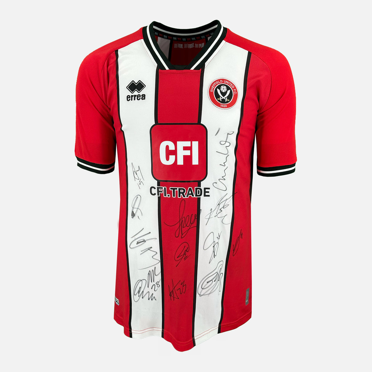 Squad Signed Sheffield United Shirt 2023-24 Home [13 Autographs] — Sheffield United signed shirt from the 2023 to 2024 season | The Vault