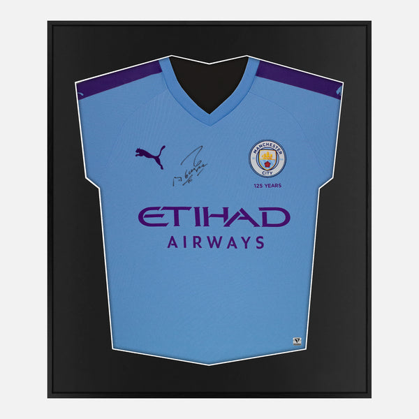 Aguero Signed Framed Man City Shirt