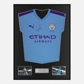 Framed Sergio Agüero Signed Manchester City Shirt 2019-20 Home [Classic]