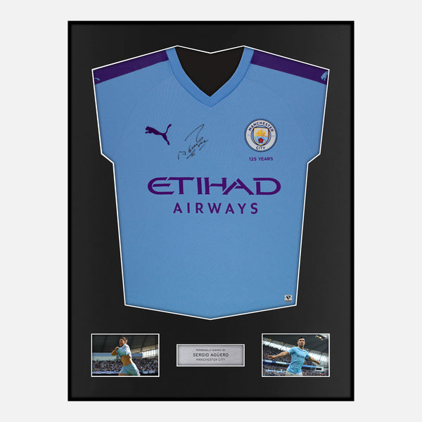 Kun Aguero Jersey Wallpaper Framed Sergio Agüero Signed Manchester