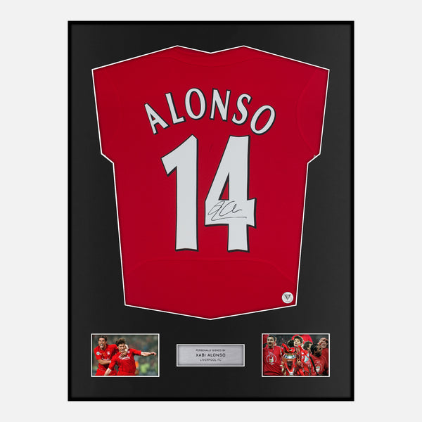 Framed Xabi Alonso Signed Liverpool Shirt 2005 Istanbul Home [Classic]
