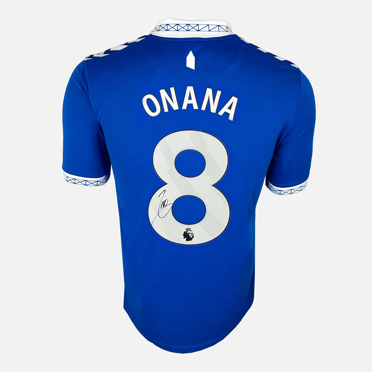 Amadou Onana Signed Everton Shirt 2023-24 Home [8] — Everton signed shirt from the 2023 to 2024 season | The Vault