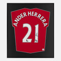 Framed Ander Herrera Signed Shirt, Man Utd Red Home [Lite]