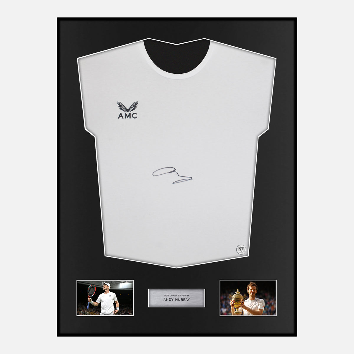 Framed Andy Murray Signed AMC Castore Shirt [Classic] — Classic framed Tennis shirt signed by Andy Murray | The Vault