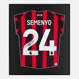 Framed Semenyo Signed Shirt, AFC Bournemouth Home [Lite]