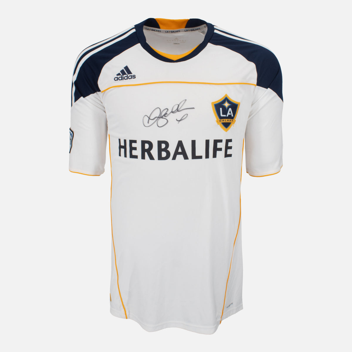 David Beckham Signed LA Galaxy Shirt 2010-11 Home [Front] — LA Galaxy signed shirt from the 2010 to 2011 season | The Vault