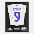 Framed Karim Benzema Signed Real Madrid Shirt 2022 CL Final [Classic]