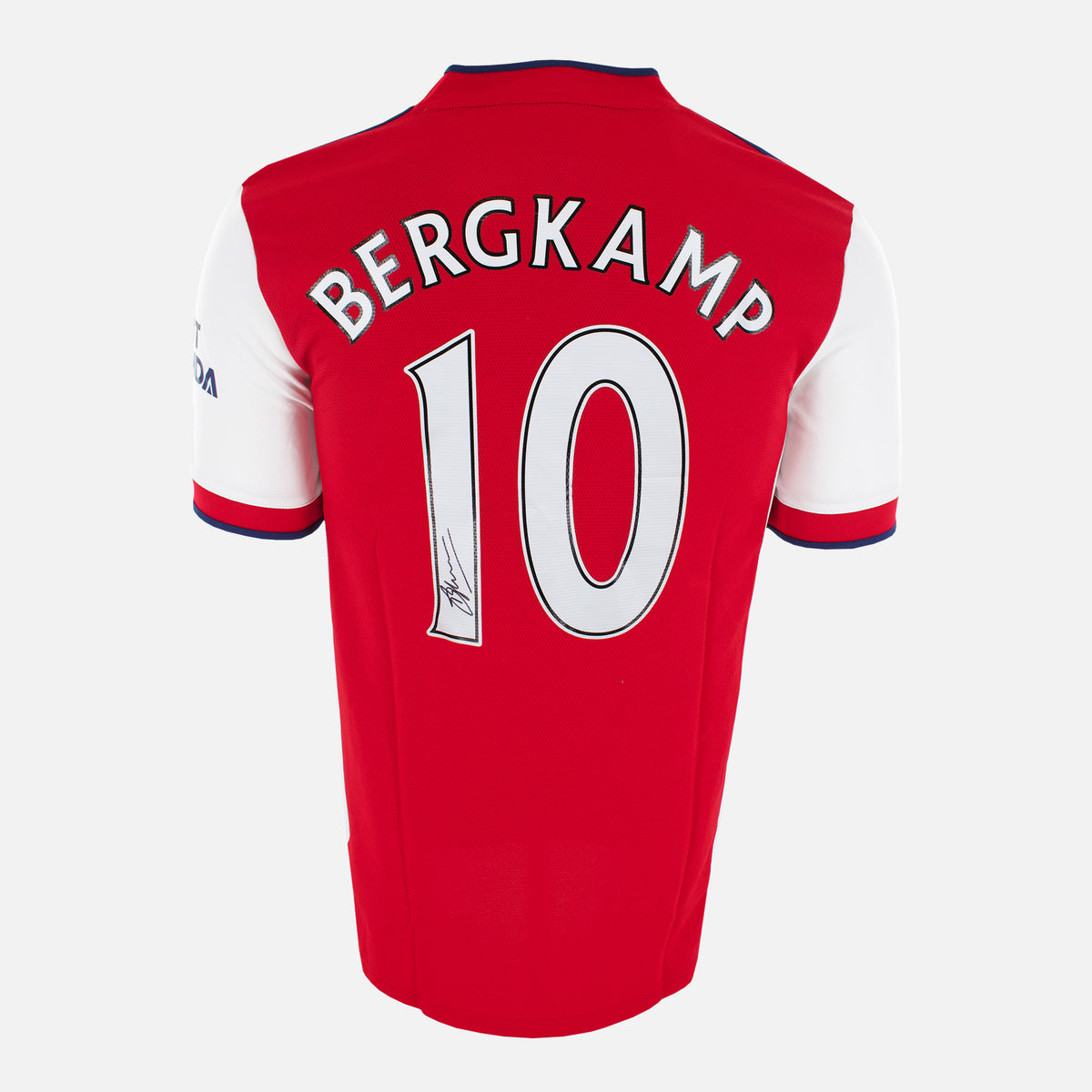 Dennis Bergkamp Signed Arsenal Shirt Home [10] — Arsenal signed shirt from the 2019 to 2020 season | The Vault