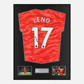 Framed Bernd Leno Signed Fulham Shirt Goalkeeper Home [Classic]