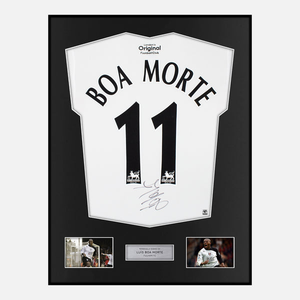 Framed Luís Boa Morte Signed Fulham Shirt Home [Classic]