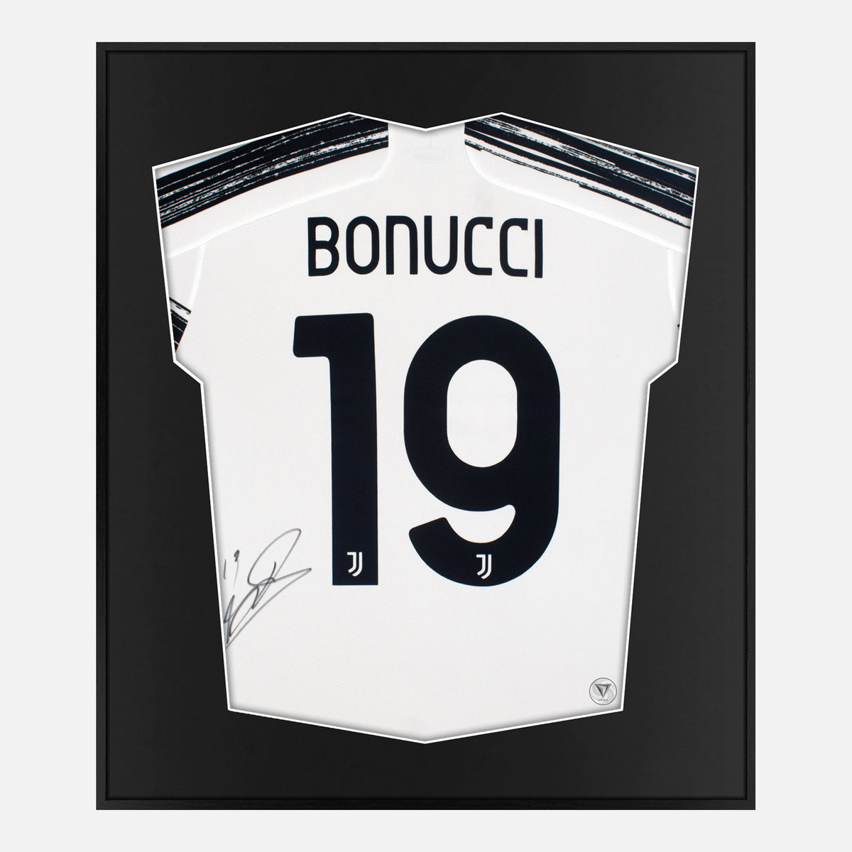 Framed Bonucci Signed Shirt, Juventus Home [Lite] — Authentic signature with NFC and COA | The Vault