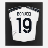 Framed Bonucci Signed Shirt, Juventus Home [Lite]