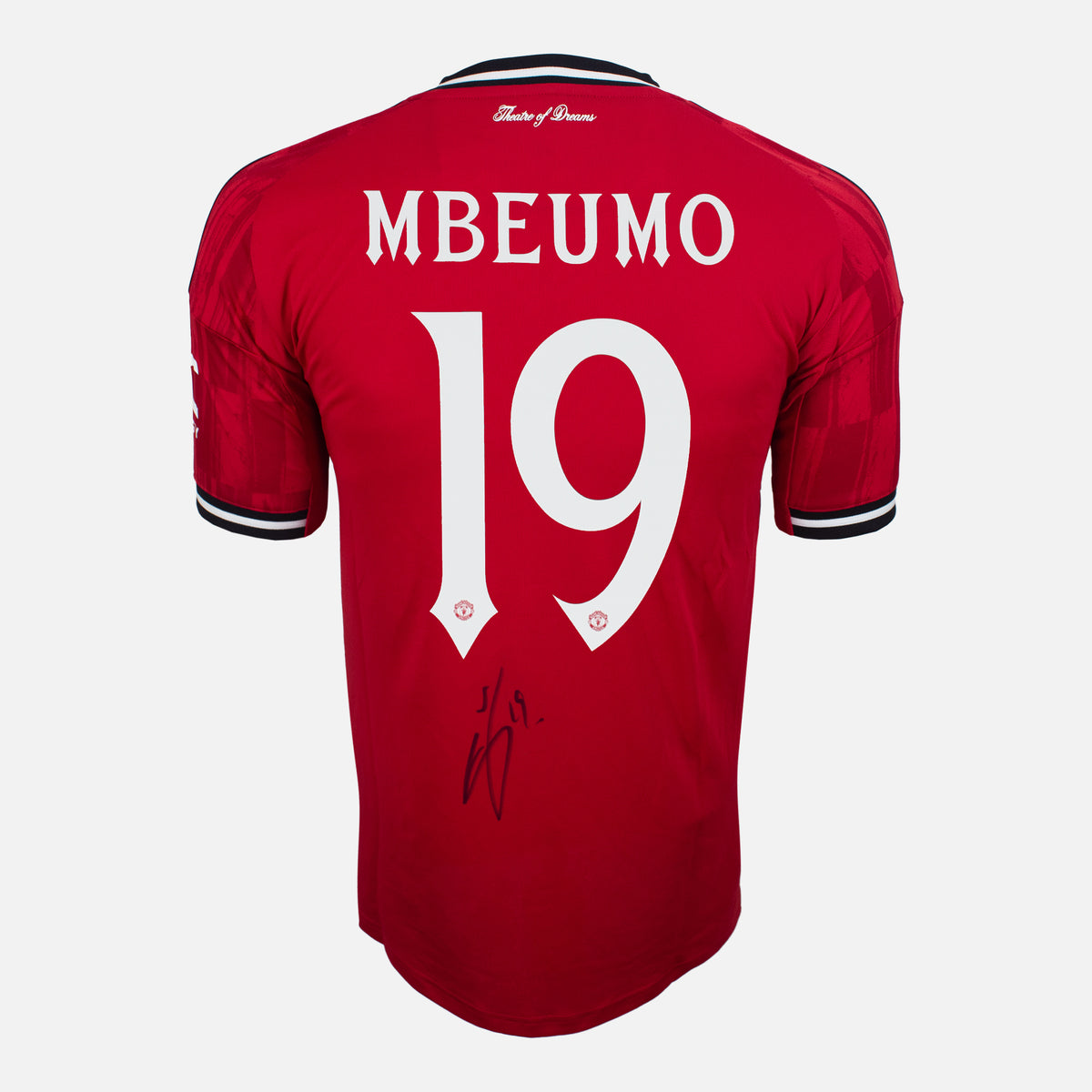 Bryan Mbeumo Signed Manchester United Shirt 2025-26 Home [19] — Official Manchester United shirt signed by Bryan Mbeumo | The Vault