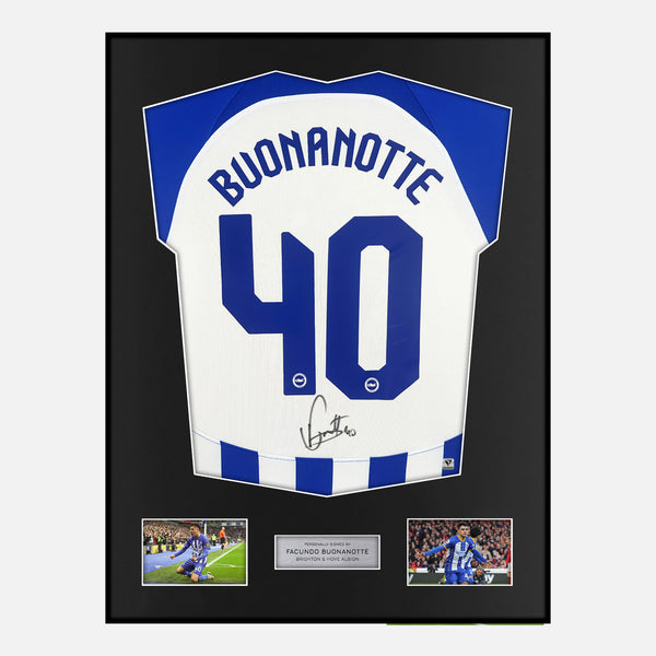 Framed Facundo Buonanotte Signed Brighton Shirt Home 2023-24 [Classic]