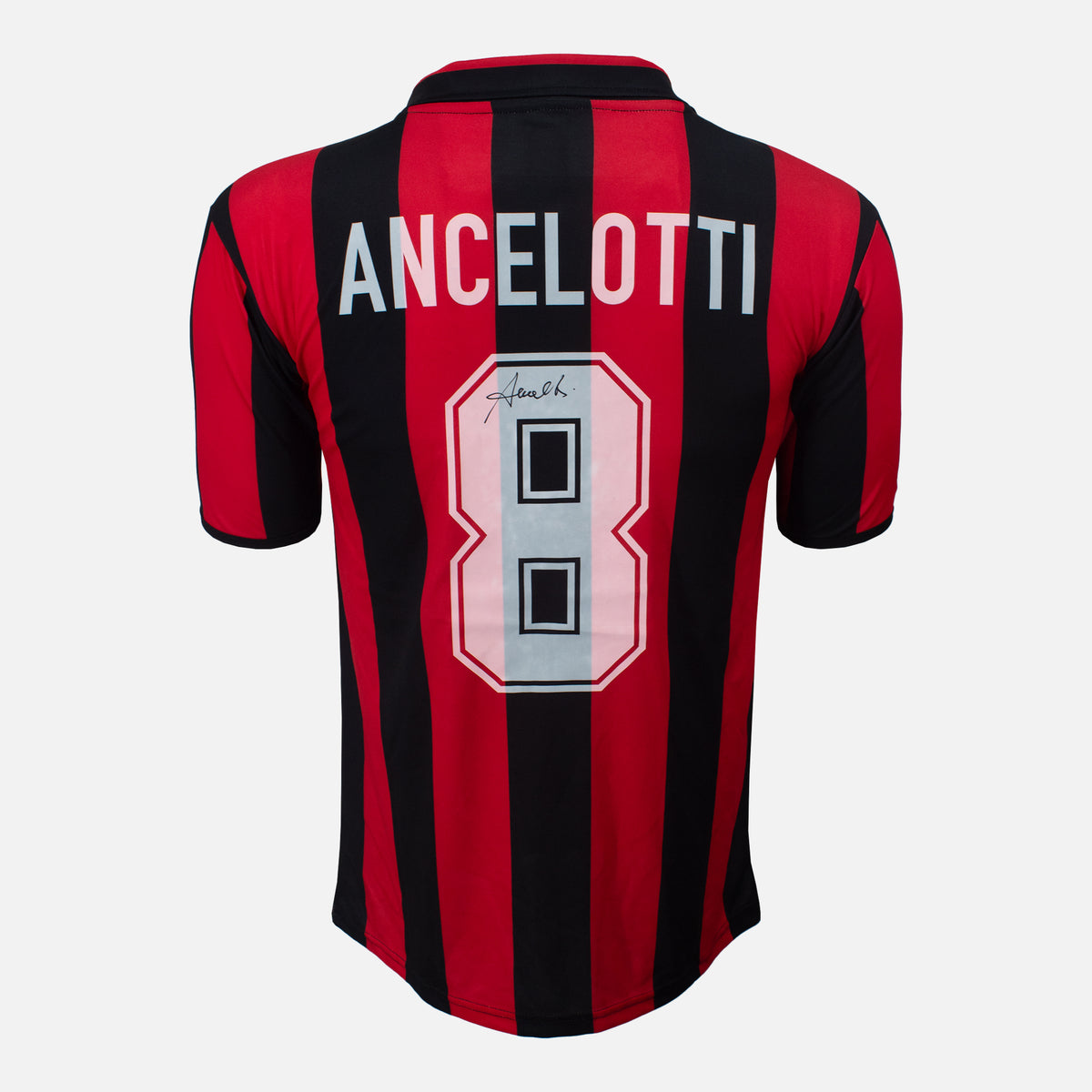 Carlo Ancelotti Signed AC Milan Shirt Home 1989-90 [8] — AC Milan signed shirt from the 1989 to 1990 season | The Vault