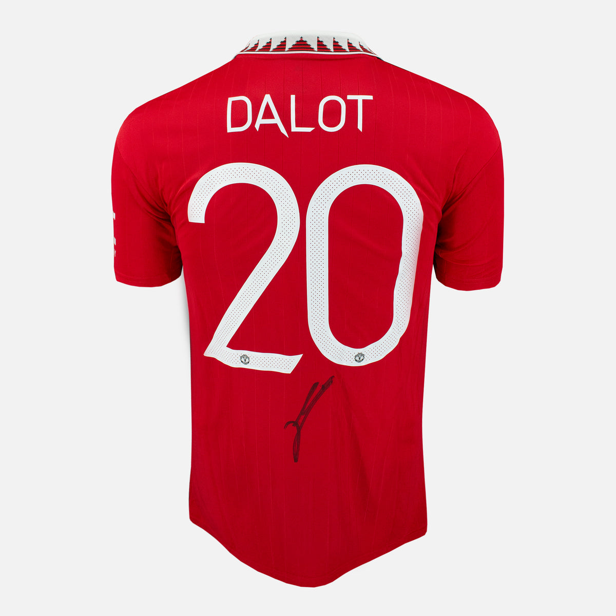 Diogo Dalot Signed Manchester United Shirt 2022-23 Home [20] — Manchester United signed shirt from the 2022 to 2023 season | The Vault