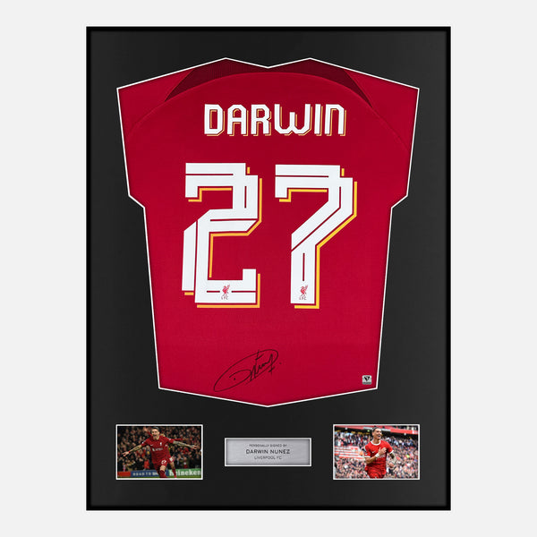 Framed Darwin Nunez Signed Liverpool Shirt 2022-23 Home Cup [Modern]