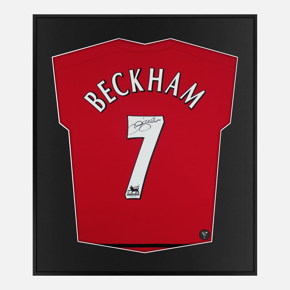 Framed Beckham Signed Shirt, Manchester United Number 7 [Lite] — Lite framed Manchester United shirt signed by David Beckham | The Vault