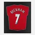 Framed Beckham Signed Shirt, Manchester United Number 7 [Lite]