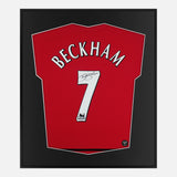Framed Beckham Signed Shirt, Manchester United Number 7 [Lite]