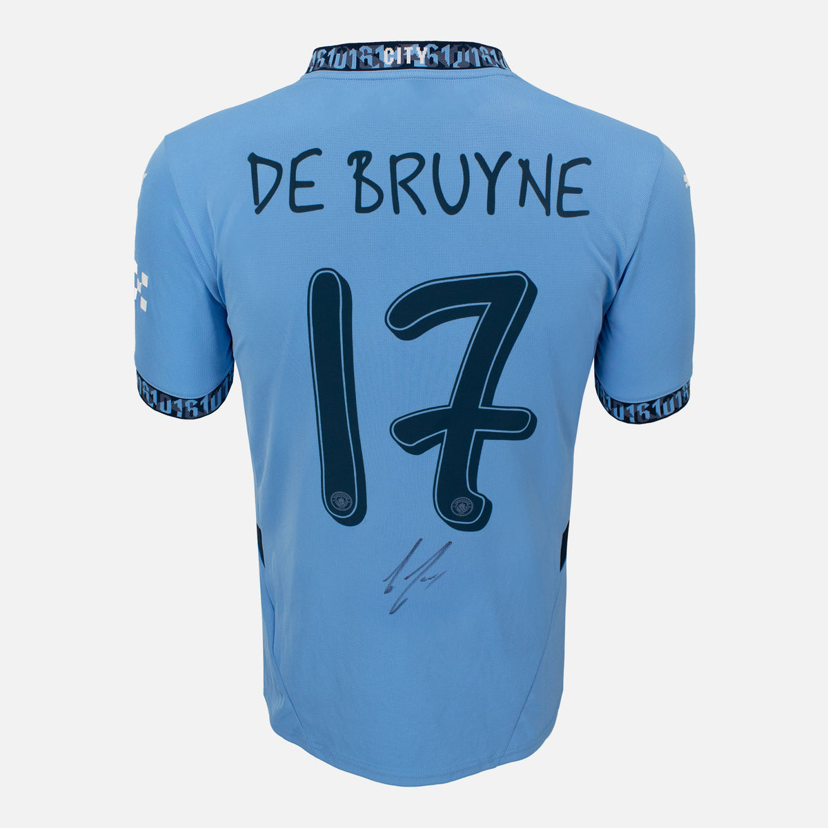 Kevin De Bruyne Signed Manchester City Shirt Home 2024-25 [17] — Manchester City signed shirt from the 2024 to 2025 season | The Vault