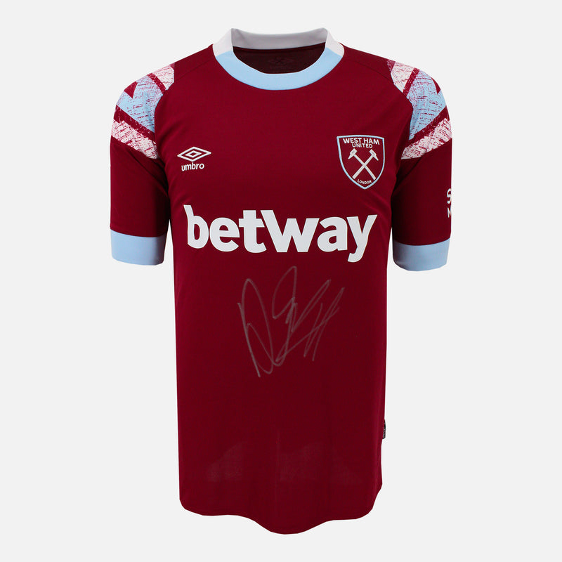 Framed Declan Rice Signed Shirt, Rare West Ham Home [Mini]