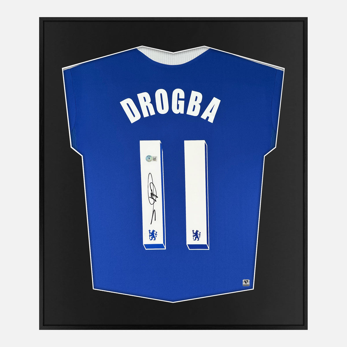 Framed Didier Drogba Signed Shirt, Chelsea Champions League Final [Lite] — Authentic signature with NFC and COA | The Vault