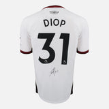 Framed Issa Diop Signed Fulham Shirt 2022-23 Home [Modern]