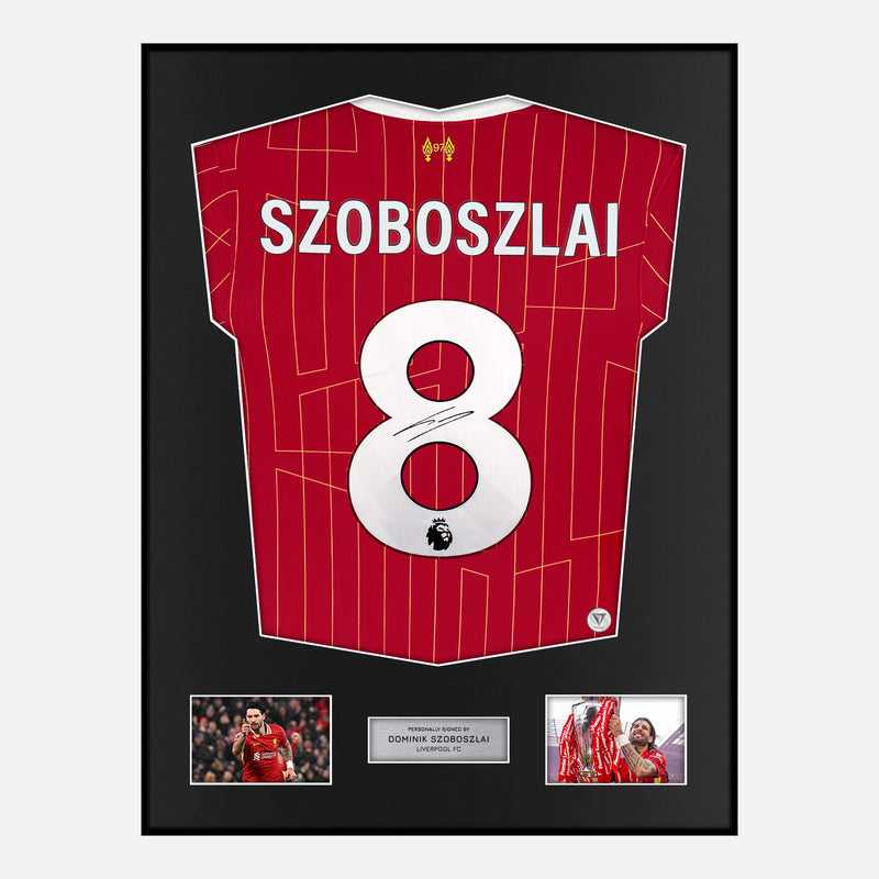 Framed Signed Dominik Szoboszlai Liverpool Shirt 2024-25 Home [Classic]