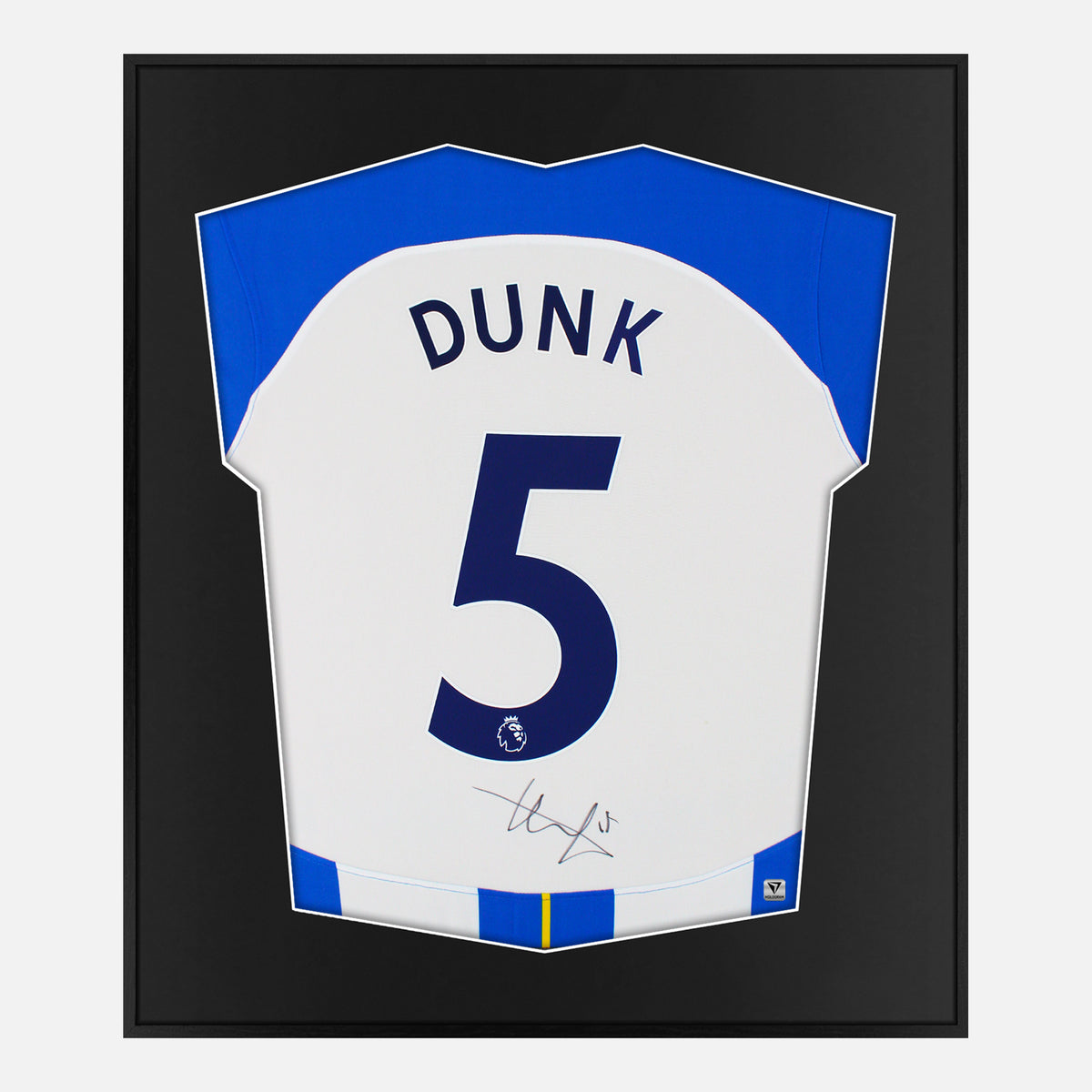 Framed Lewis Dunk Signed Shirt, Brighton & Hove Albion [Lite] — Authentic signature with NFC and COA | The Vault