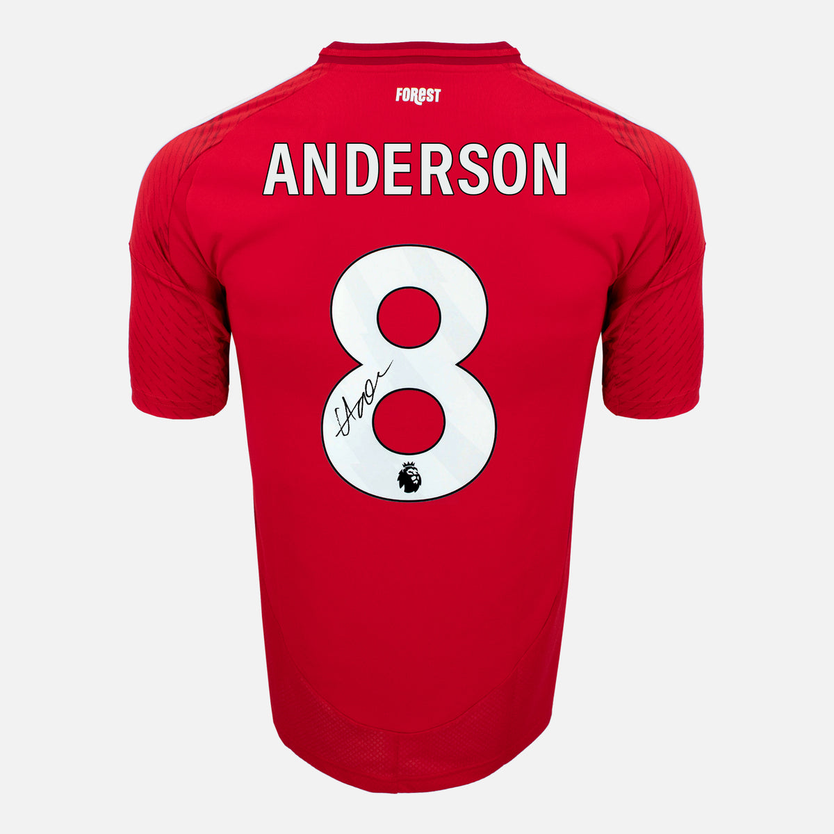 Elliot Anderson Signed Nottingham Forest Shirt 2024-25 Home [8] — Nottingham Forest signed shirt from the 2024 to 2025 season | The Vault