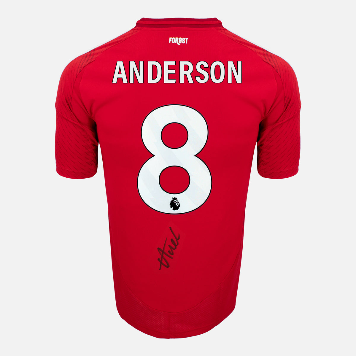 Elliot Anderson Signed Nottingham Forest Shirt 2024-25 Home [8] — Nottingham Forest signed shirt from the 2024 to 2025 season | The Vault