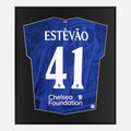 Framed Estevao Signed Chelsea Shirt, Blue Home [Lite]