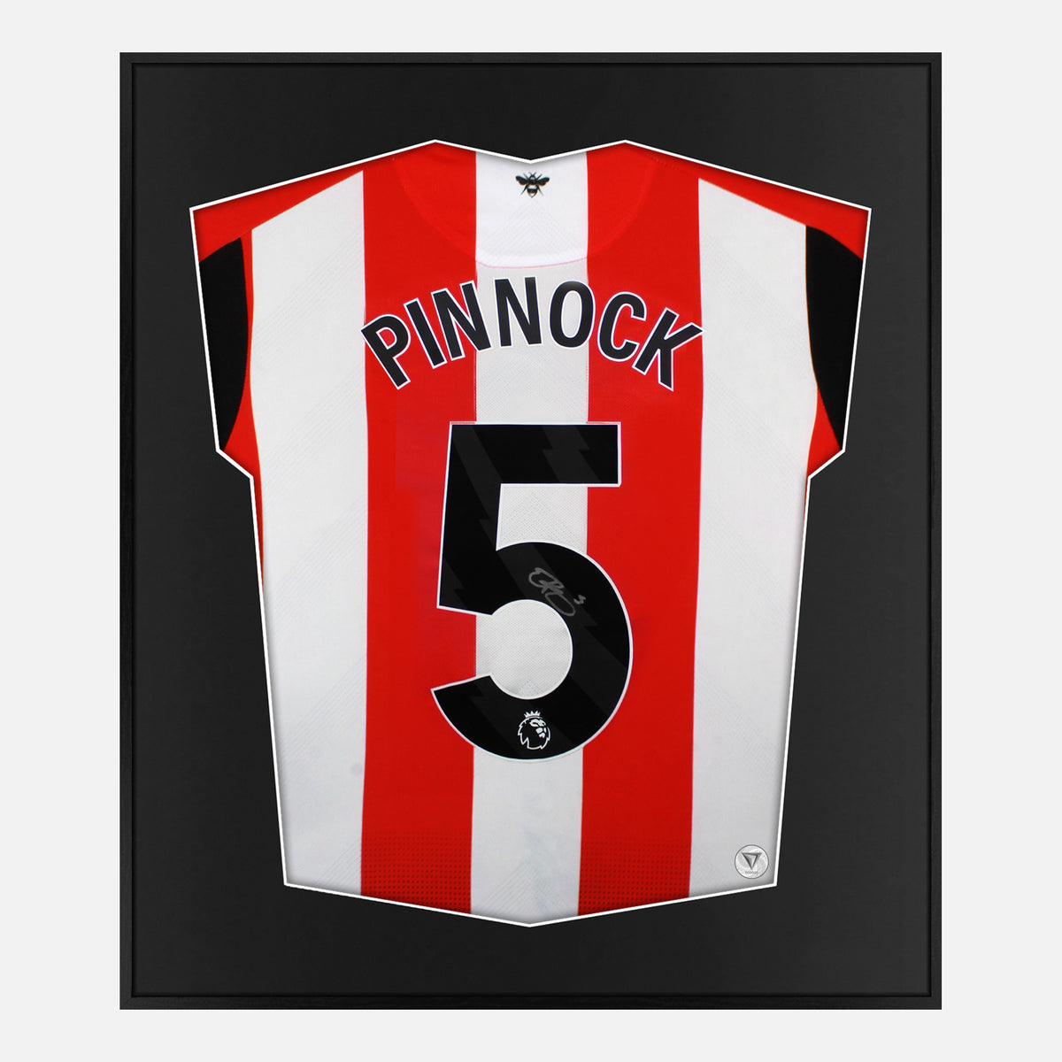 Framed Ethan Pinnock Signed Shirt, Brentford FC Home [Lite] — Authentic signature with NFC and COA | The Vault